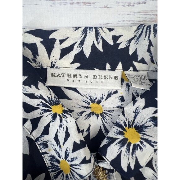 Vintage Kathryn Deene New York Button Down Floral Shirt Size 22/24 Short Sleeve - Picture 11 of 14